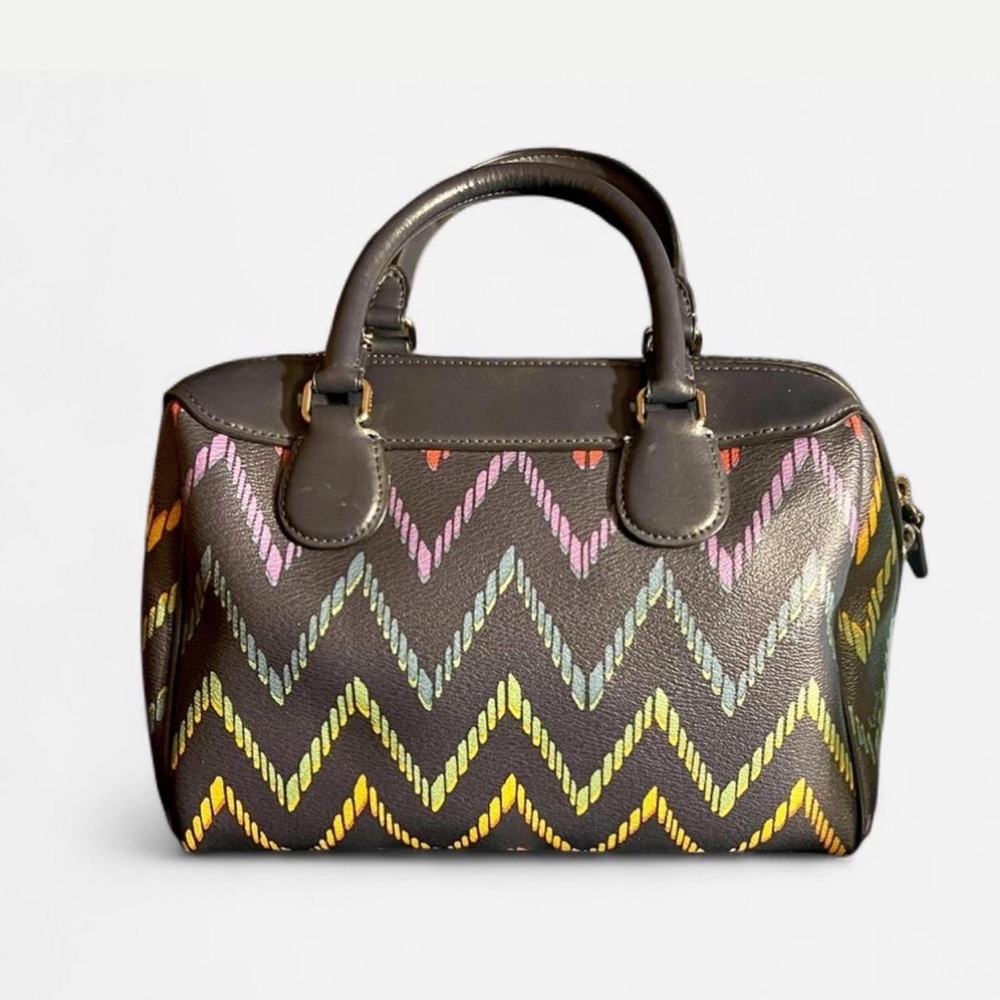 COACH Bennet Satchel with Geo Chevron Print (like new) - Picture 4 of 7